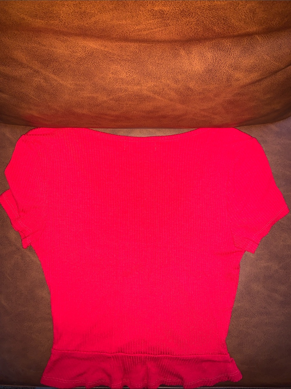 Red Ruched Women's Top - Picture 2 of 2